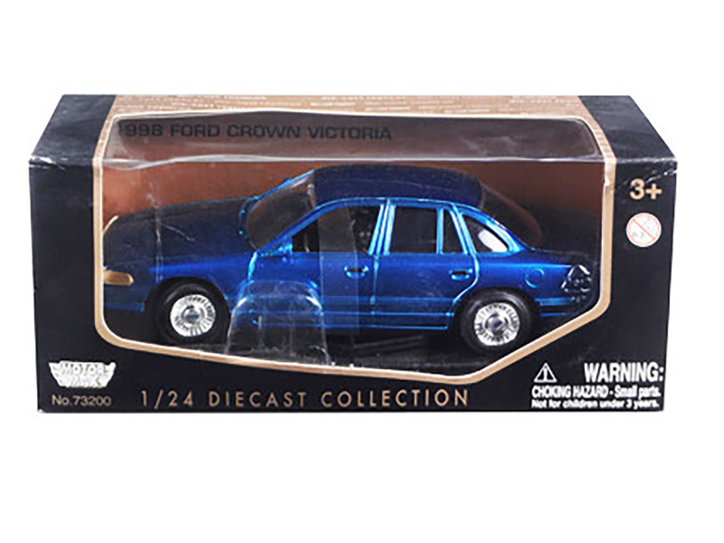 1998 Ford Crown Victoria Blue 1/24 Diecast Model Car by Motormax
