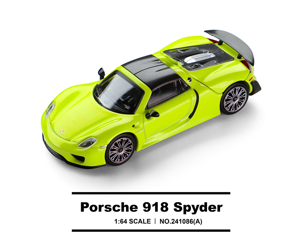 1/64 Trends Hobby Porsche 918 Spyder (Acid Green) Diecast Car