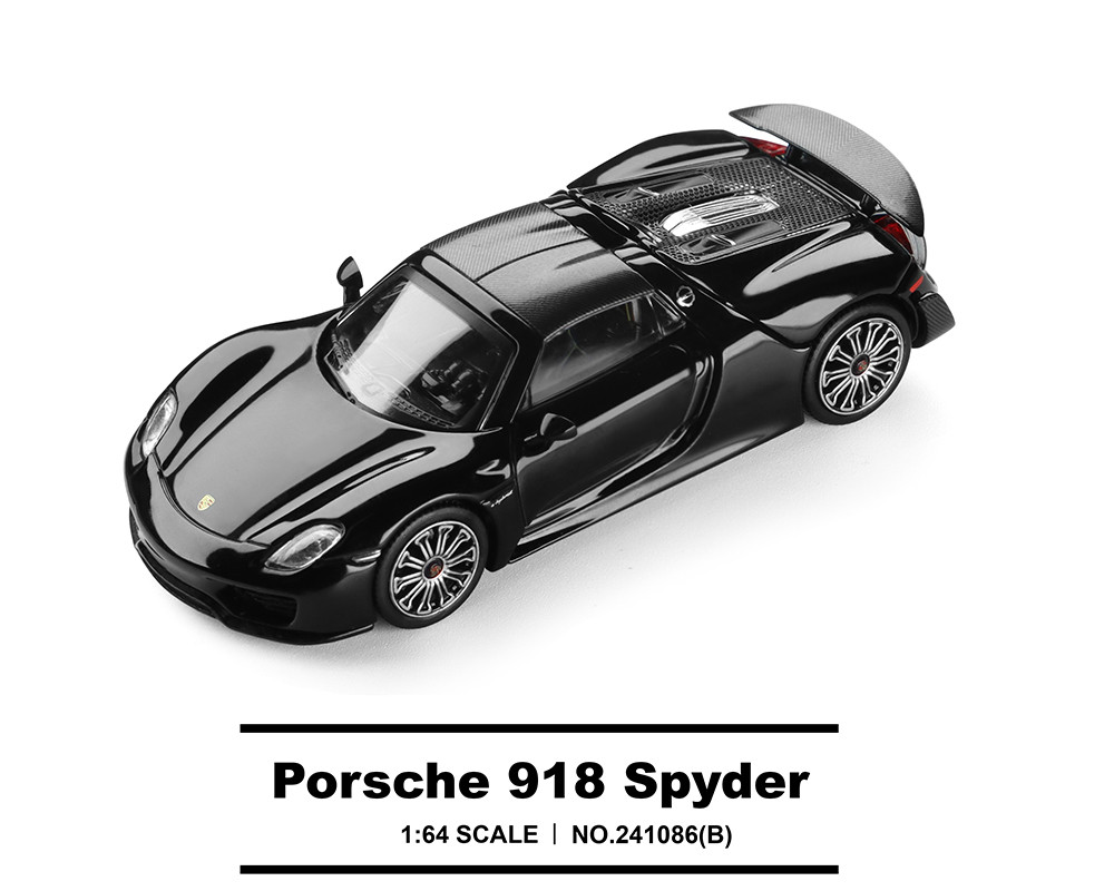 1/64 Trends Hobby Porsche 918 Spyder (Black) Diecast Car Model