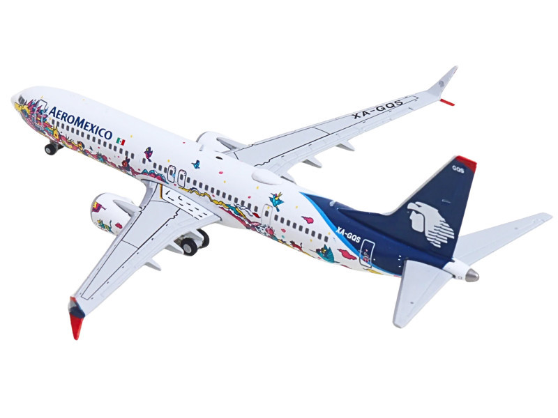 Boeing 737 MAX 9 Commercial Aircraft "Aeromexico - Kukulcan" (XA-GQS) White with Graphics and Blue Tail 1/400 Diecast Model by GeminiJets