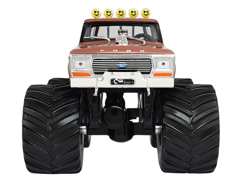 1978 Ford F-350 Monster Truck with 66-Inch Tires "BFT" Brown Two-Tone "Kings of Crunch" Series 1/43 Diecast Model Car by Greenlight