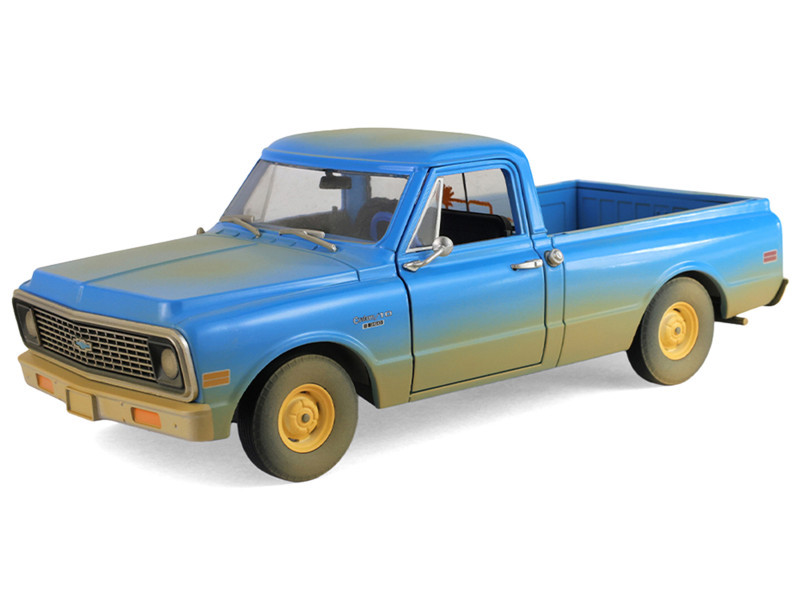 1971 Chevrolet C-10 Pickup Truck Blue (Dirty Version) "Hollywood Greatest Hits" Series 1/24 Diecast Model Car by Greenlight