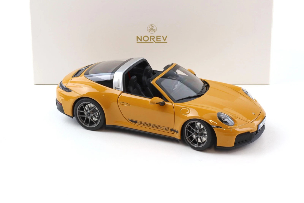 1/18 Norev 2024 Porsche 911 (992) Targa 4 GTS (Bahama Yellow) Diecast Car Model