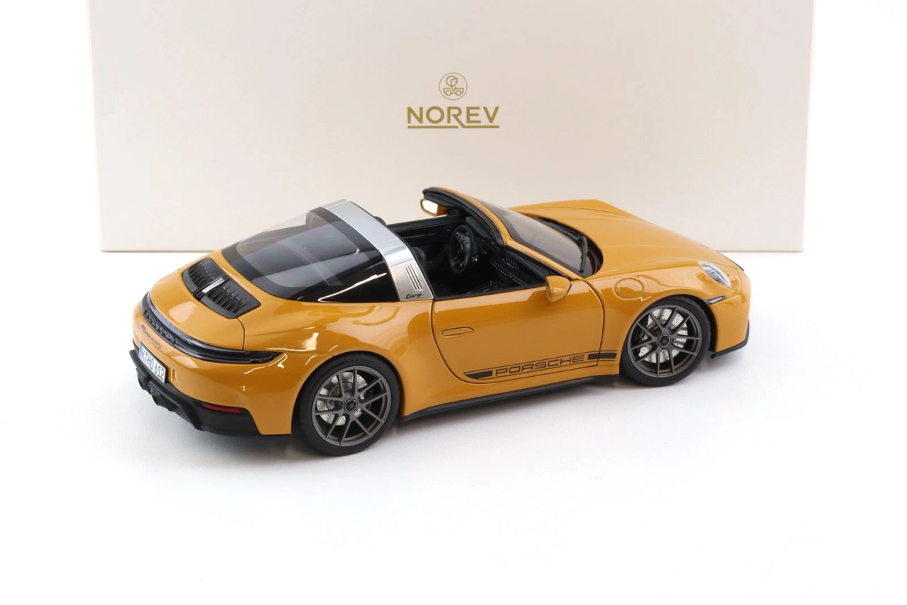 1/18 Norev 2024 Porsche 911 (992) Targa 4 GTS (Bahama Yellow) Diecast Car Model