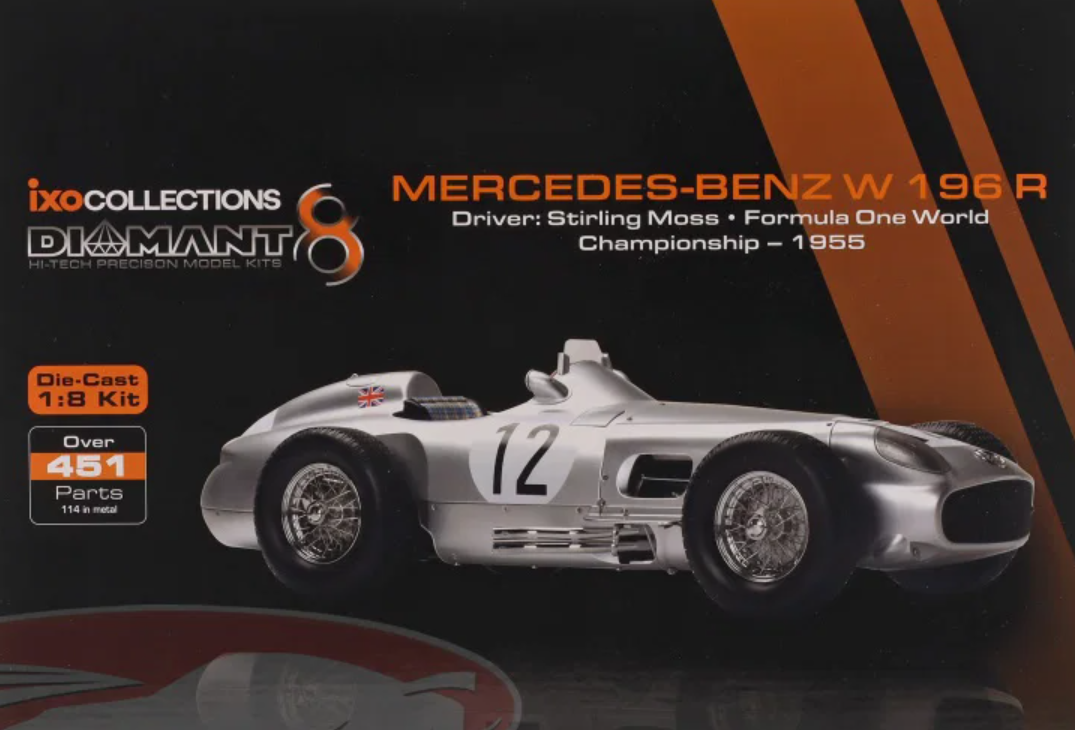 1/8 Ixo 1955 Stirling Moss Mercedes-Benz W196 #12 Model Kit