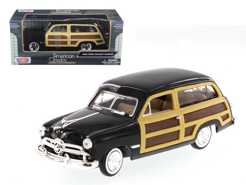 1949 Woody Wagon 1/24 Diecast Model Car By Motormax - Beige Classic Car