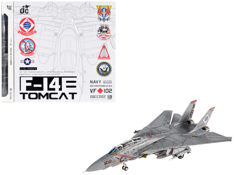 Grumman F-14B Tomcat Fighter Aircraft "VF-102 Diamondbacks Operation Enduring Freedom" (2001) United States Navy 1/72 Diecast Model by JC Wings