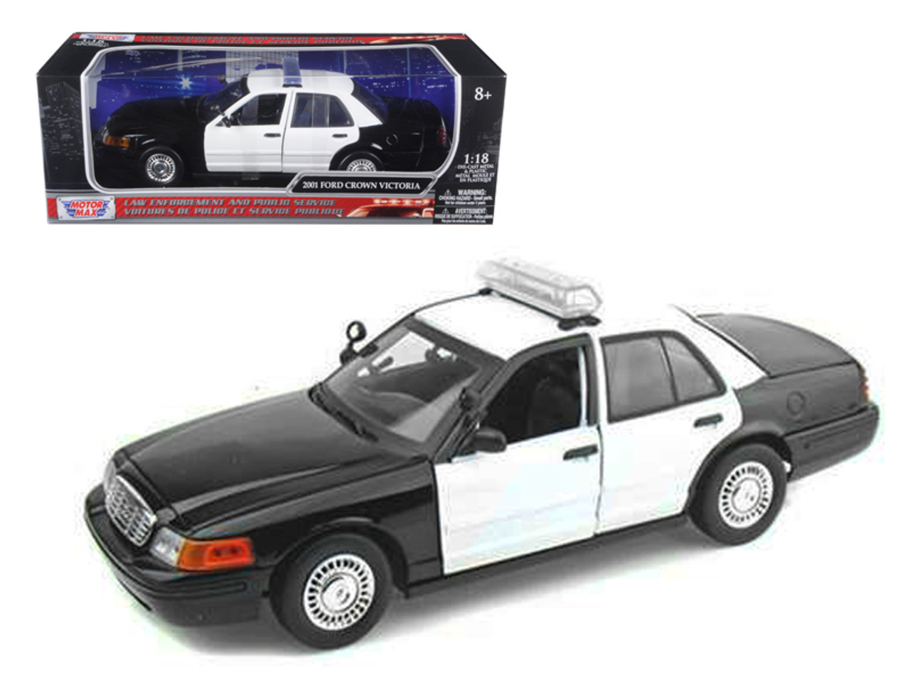 Ford Crown Victoria Unmarked Police Car 1/18 Diecast Model Car by Motormax