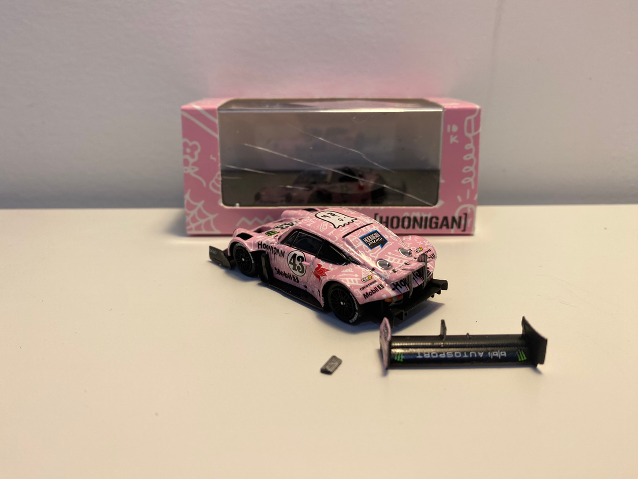DAMAGED AS-IS 1/64 Spark 2022 Hoonipigasus Porsche 911 #43 Pikes Peak Ken Block Car Model