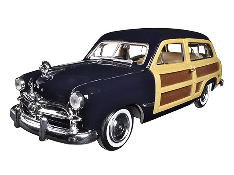 59ボックス 1949 Ford Woody Wagon Dark Blue 1/24 Diecast Model Car by Motormax