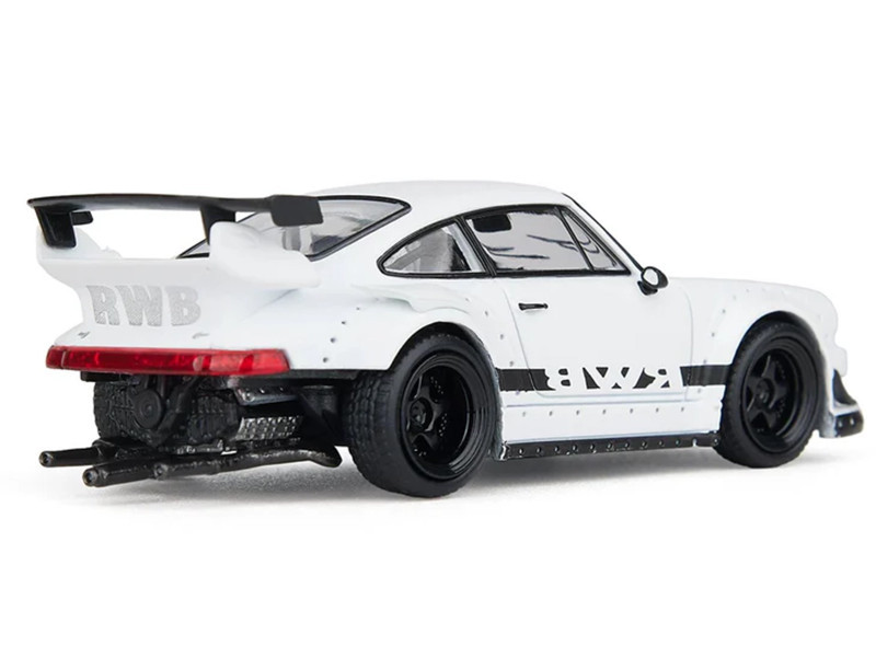 RWB 930 Matt White with Black Stripes 1/64 Diecast Model Car by Model Model