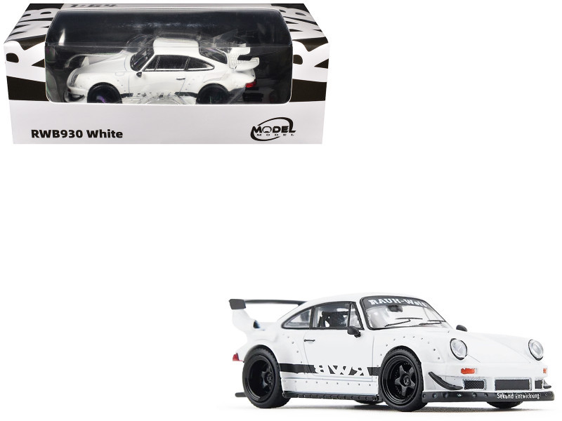 RWB 930 Matt White with Black Stripes 1/64 Diecast Model Car by