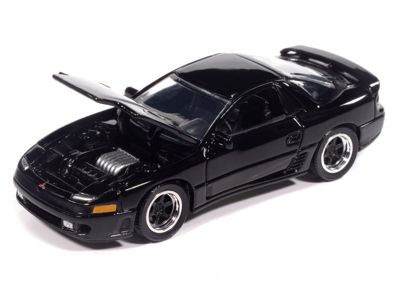 1993 Mitsubishi 3000GT VR-4 Albany Black Pearl "Import Legends" Series 1/64 Diecast Model Car by Auto World