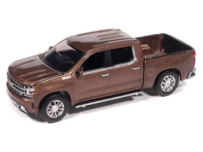 2019 Chevrolet Silverado High Country Pickup Truck Oakwood Brown Metallic "Muscle Trucks" Series 1/64 Diecast Model Car by Auto World