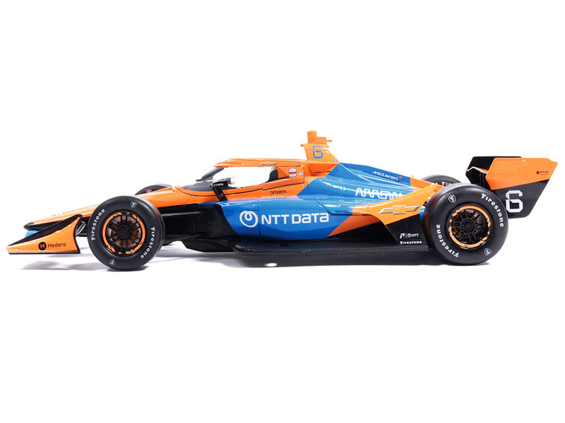 Dallara IndyCar #6 Nolan Siegel "NTT Data" Arrow McLaren (Road Course Configuration) "NTT IndyCar Series" (2026) 1/18 Diecast Model Car by IXO Models