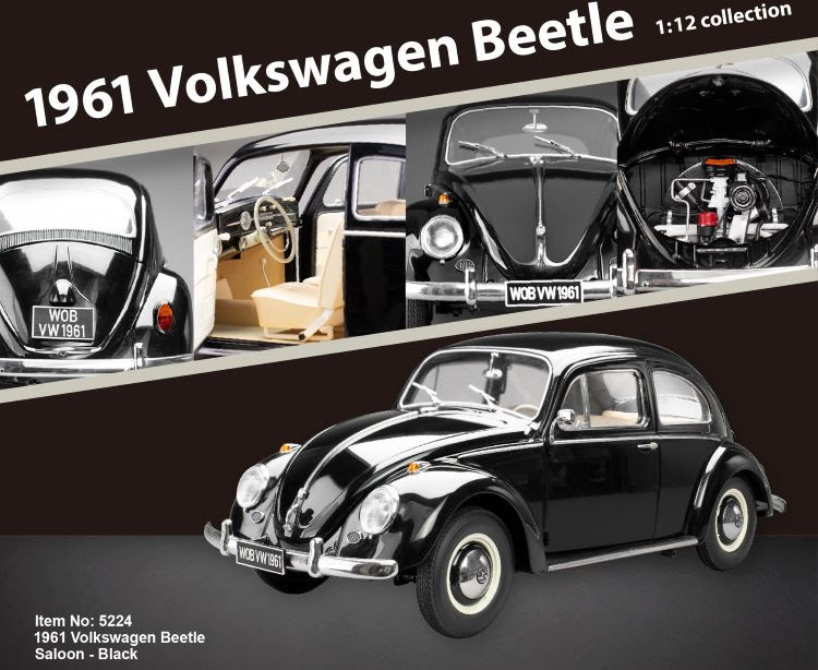 1/12 Sunstar 1961 Volkswagen Beetle Saloon (Black) Diecast Car Model Limited Edition