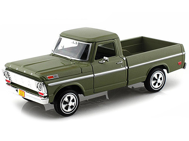 1/24 Motormax 1969 Ford F-100 Pickup Truck Green Diecast Car Model