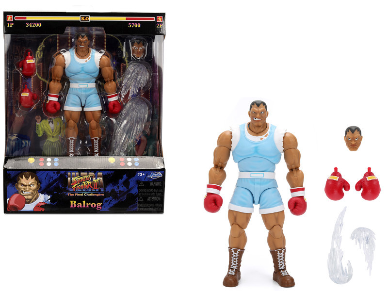 Balrog 6.5" Moveable Figure with Accessories and Alternate Head and Hands "Ultra Street Fighter II: The Final Challengers" (2017) Video Game Model by Jada