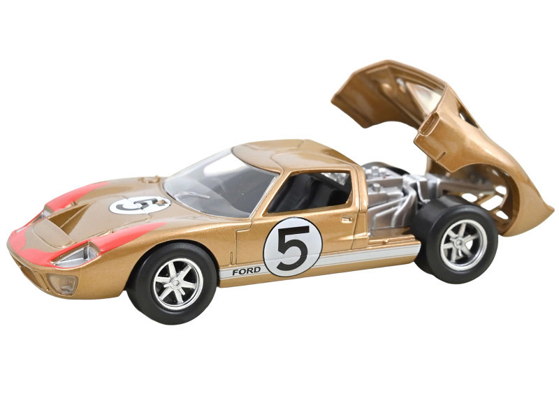 1966 Ford GT40 MKII #5 Kandy Gold Metallic with White Stripes and Red Graphics 1/43 Diecast Model Car by Norev