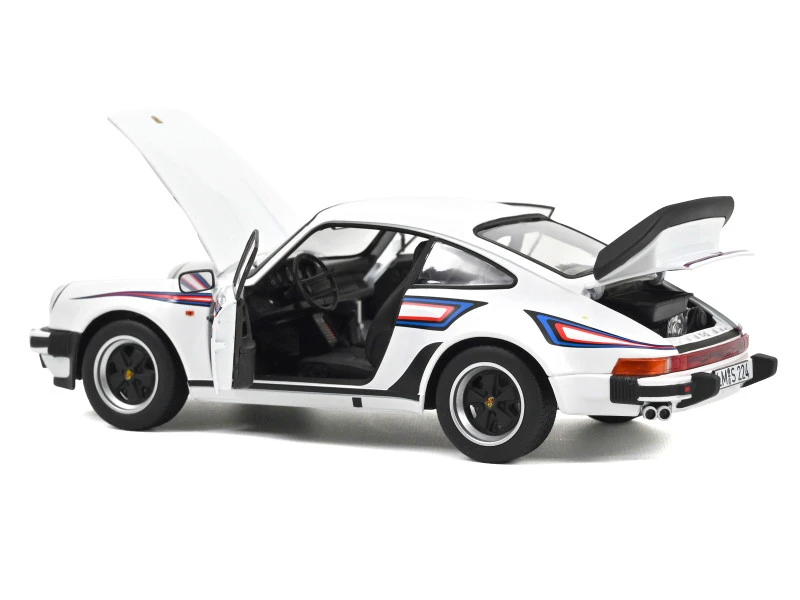 1/18 Norev 1980 Porsche 911 Turbo 3.3 (White with Blue & Red Graphics) Diecast Car Model