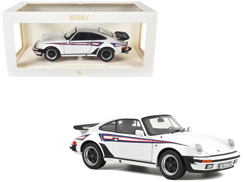 Porsche 911 Turbo 3.3 ミニカー 1/18 1/18 Norev 1980 Porsche 911 Turbo 3.3 (White with Blue & Red