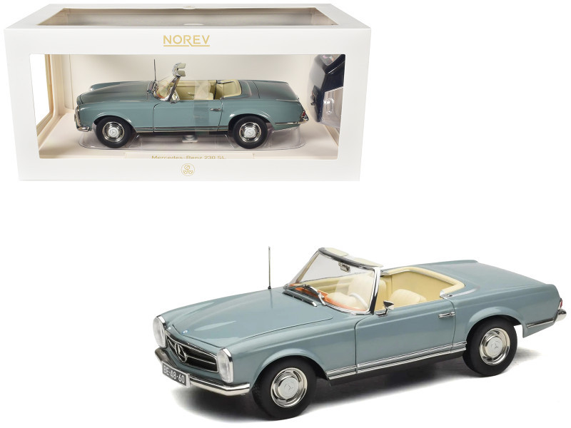 1/18 Norev 1963 Mercedes-Benz 230 SEL (Horizon Blue with Cream Interior) Diecast Car Model