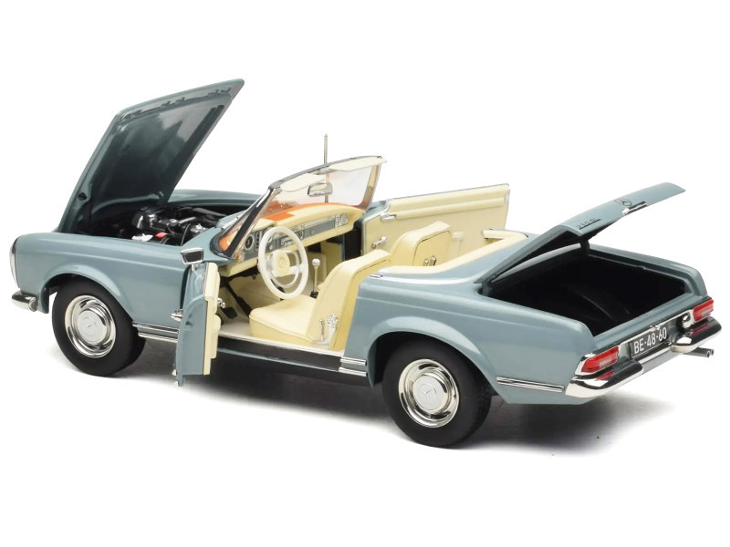 1963 Mercedes-Benz 230 SEL Horizon Blue with Cream Interior 1/18 Diecast Model Car by Norev