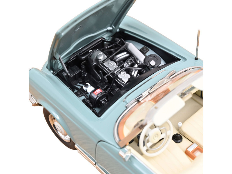 1963 Mercedes-Benz 230 SEL Horizon Blue with Cream Interior 1/18 Diecast Model Car by Norev