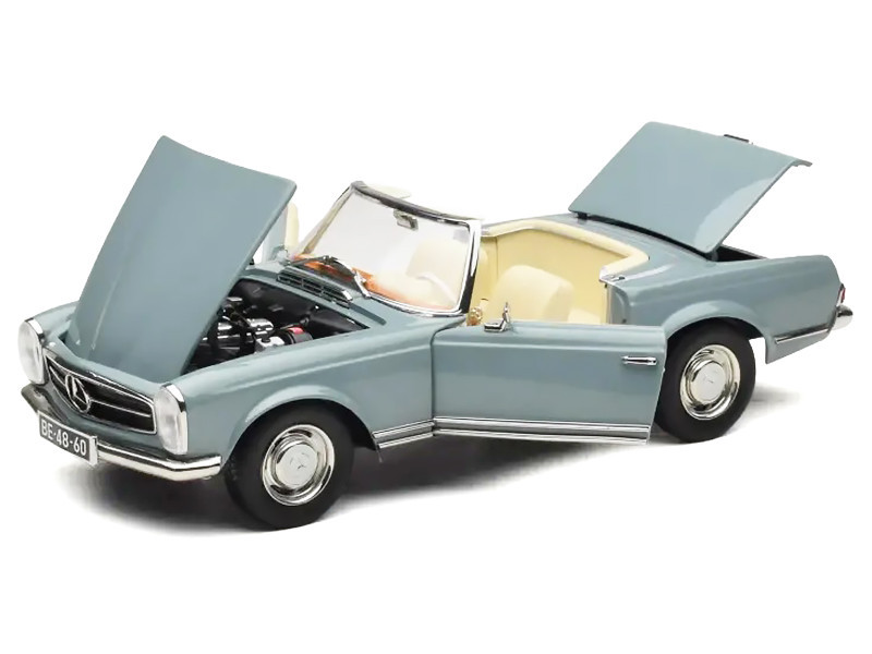 1963 Mercedes-Benz 230 SEL Horizon Blue with Cream Interior 1/18 Diecast Model Car by Norev