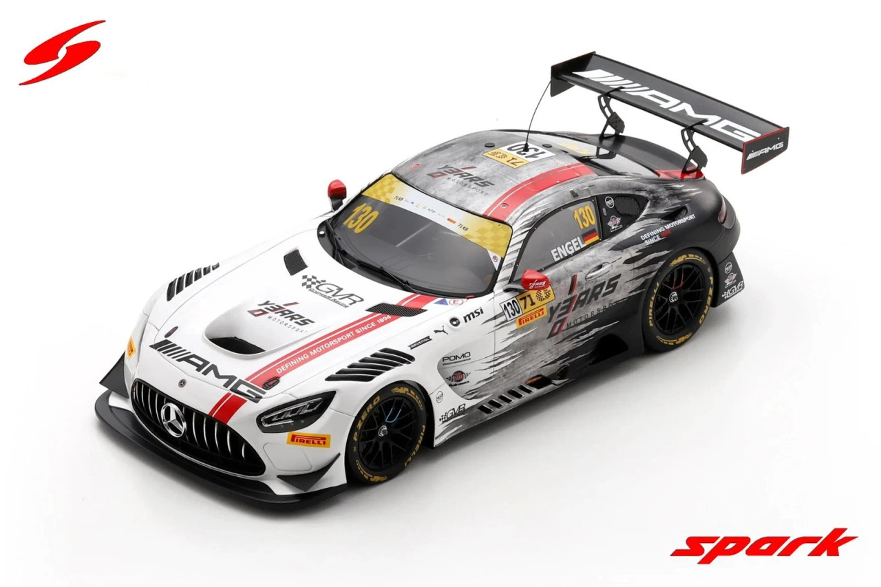 1/18 Spark 2024 Mercedes-AMG GT3 #130 Winner FIA GT World Cup Macau Mercedes-AMG Team GruppeM Racing Maro Engel Car Model