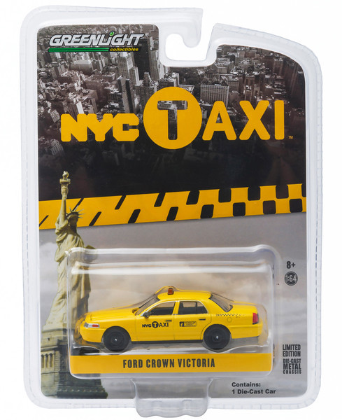 Ford Crown Victoria New York City Taxi (NYC) Greenlight Exclusive 1/64 Diecast Model Car by Greenlight