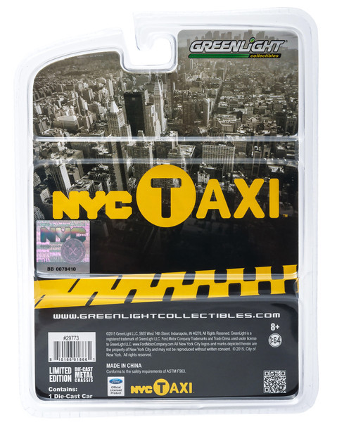 Ford Crown Victoria New York City Taxi (NYC) Greenlight Exclusive 1/64 Diecast Model Car by Greenlight