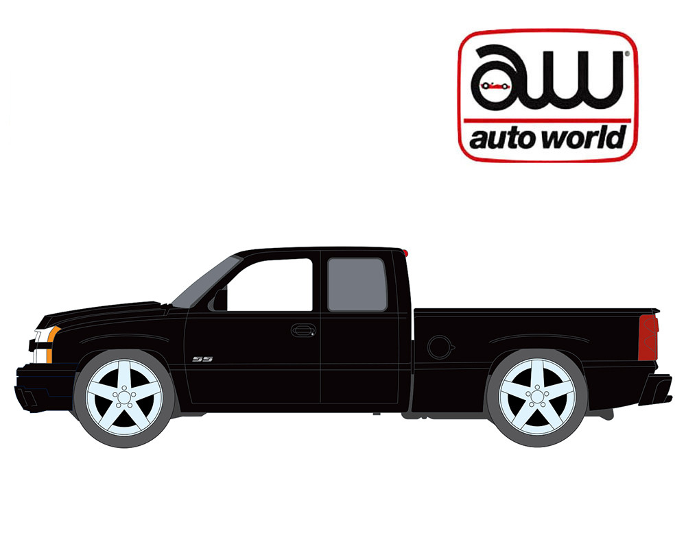 1/64 Auto World 2003 Chevrolet Chevy Silverado SS (Black) Diecast Car Model