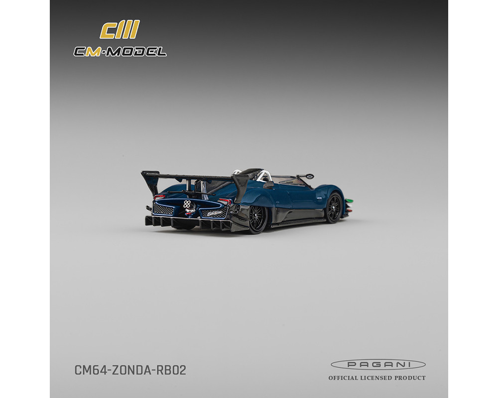 1/64 CM Model Pagani Zonda Revolution Barchetta (Blue Full Carbon) Diecast Car Model