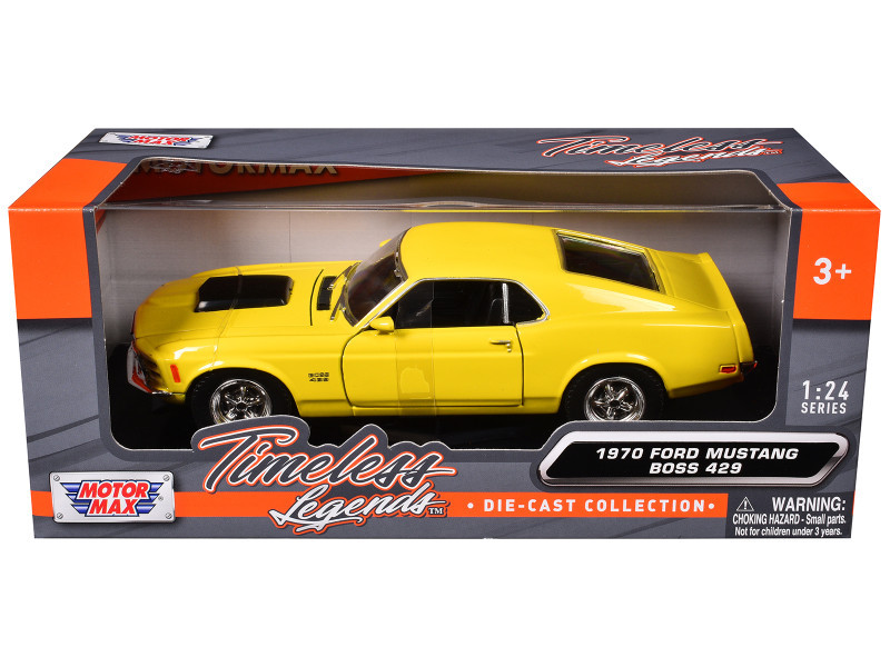 1970 Ford Mustang Boss 429 Yellow 1/24 Diecast Model Car by
