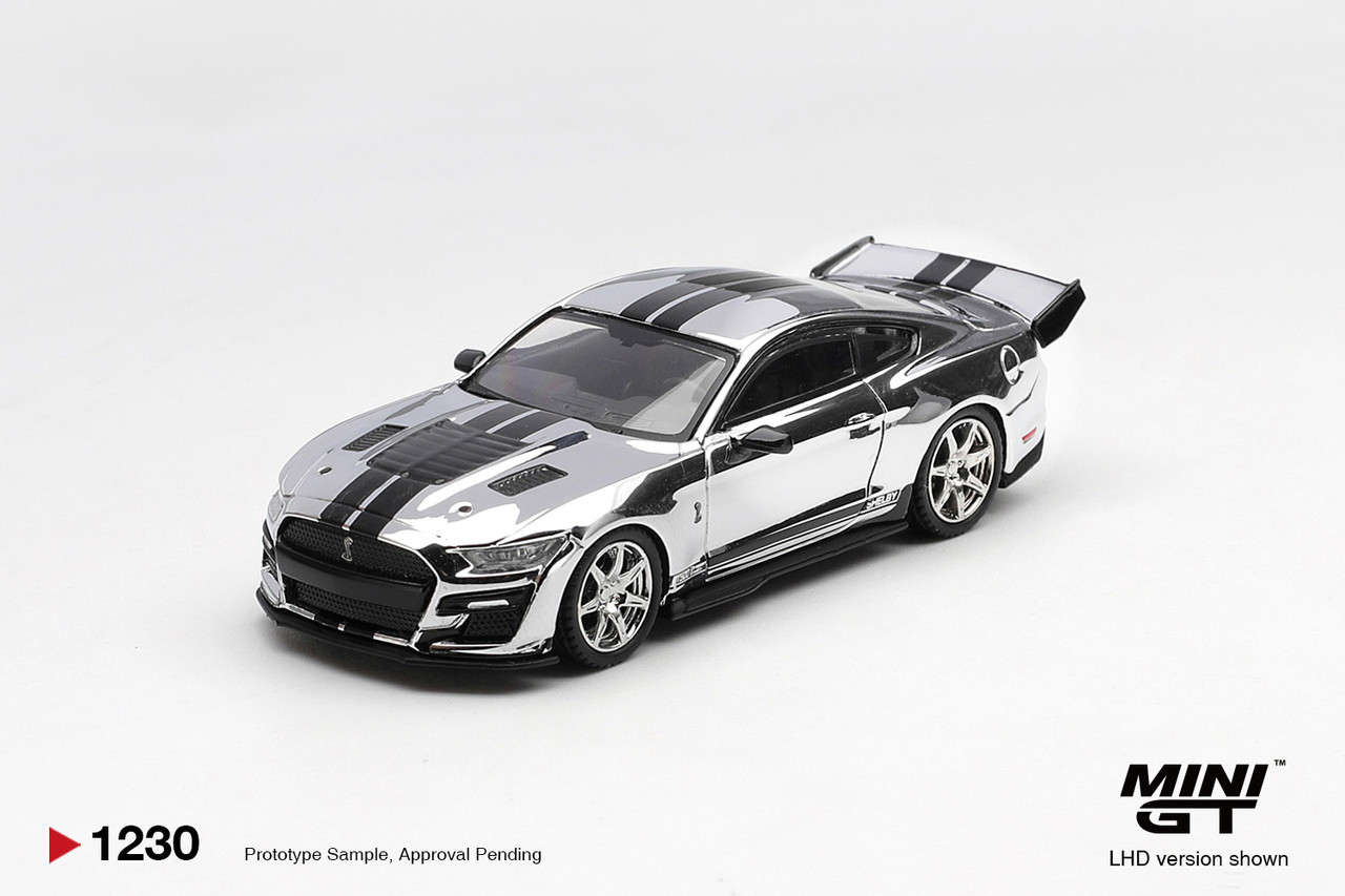 1/64 Mini GT Ford Mustang Shelby GT500 Dragon Snake Concept (Chrome Silver) Diecast Car Model