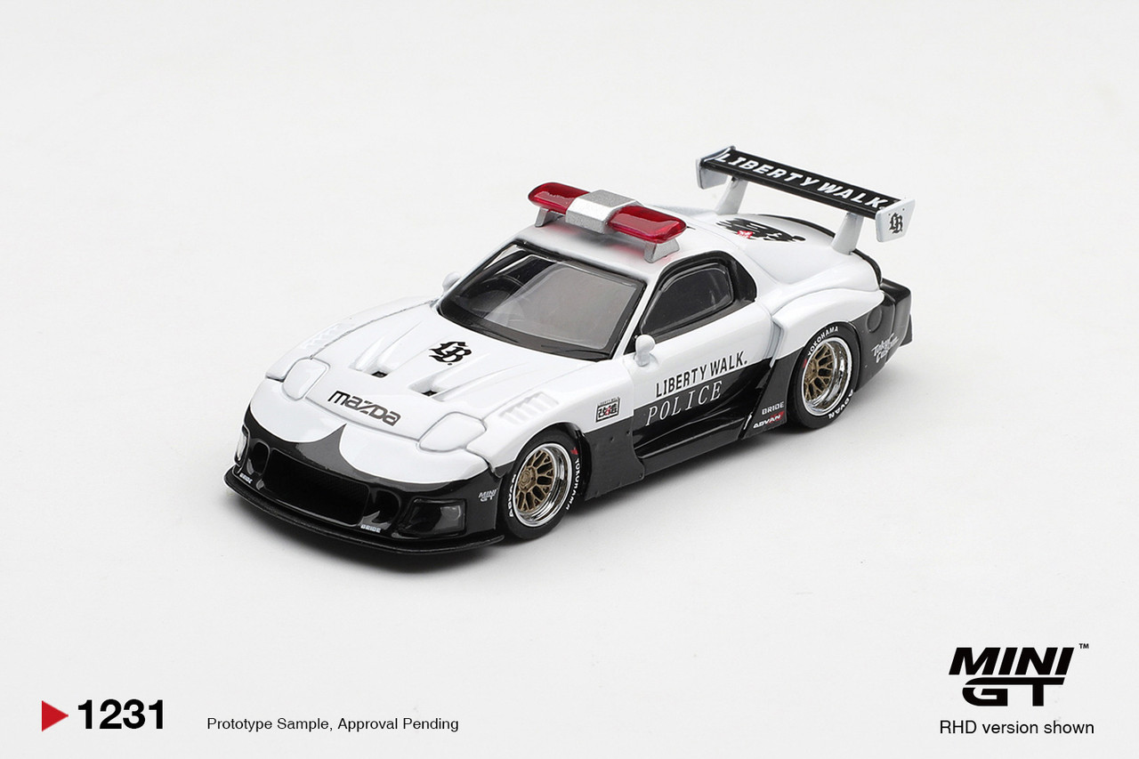 1/64 Mini GT Mazda RX-7 LB-Super Silhouette Police Diecast Car