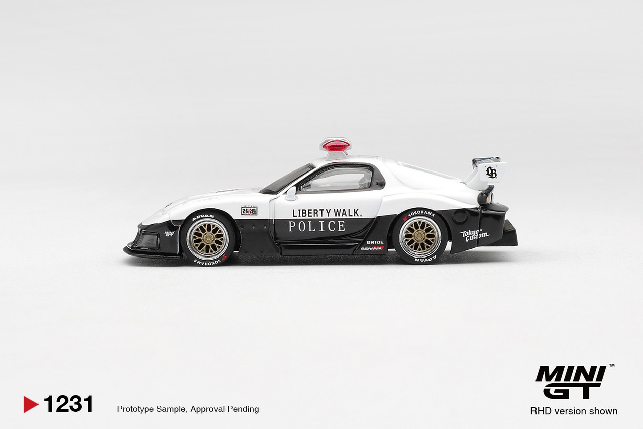 1/64 Mini GT Mazda RX-7 LB-Super Silhouette Police Diecast Car