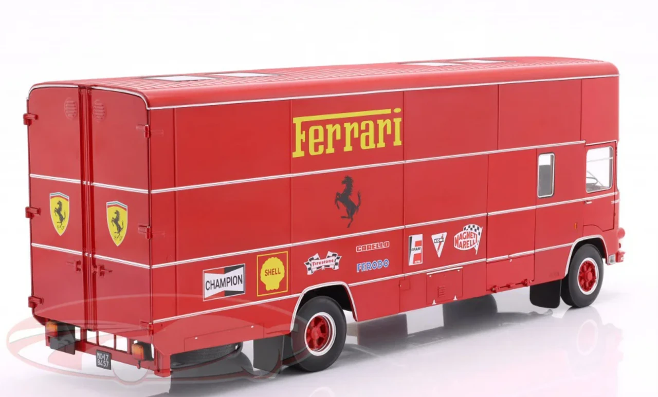 1/18 Werk83 OM Fiat 150 Rolfo Scuderia Ferrari Race Car Transporter of the 70s Diecast Model (Cars NOT Included)
