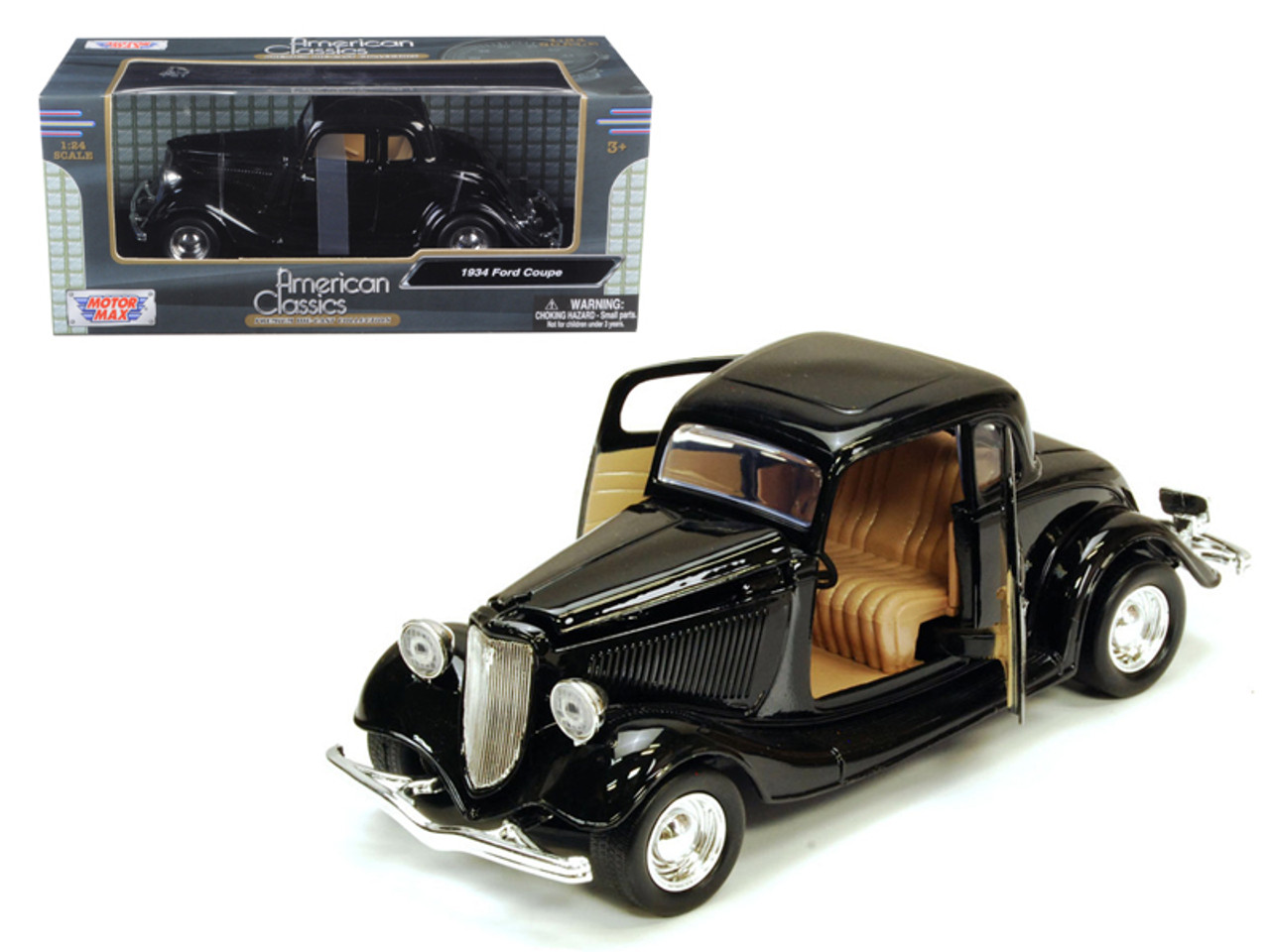 1934 Ford Coupe Black 1/24 Diecast Model Car by Motormax