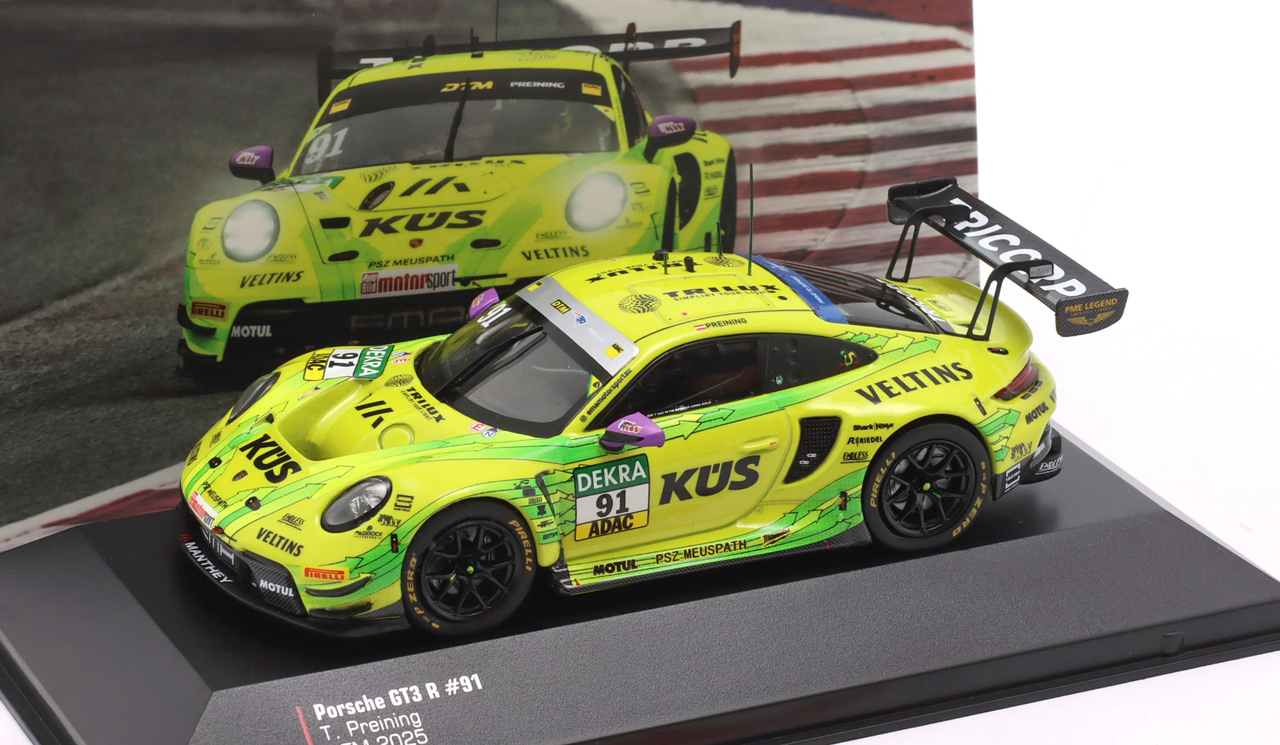 1/43 Ixo 2025 Porsche 911 GT3 R #91 DTM Manthey EMA Thomas Preining Diecast Car Model