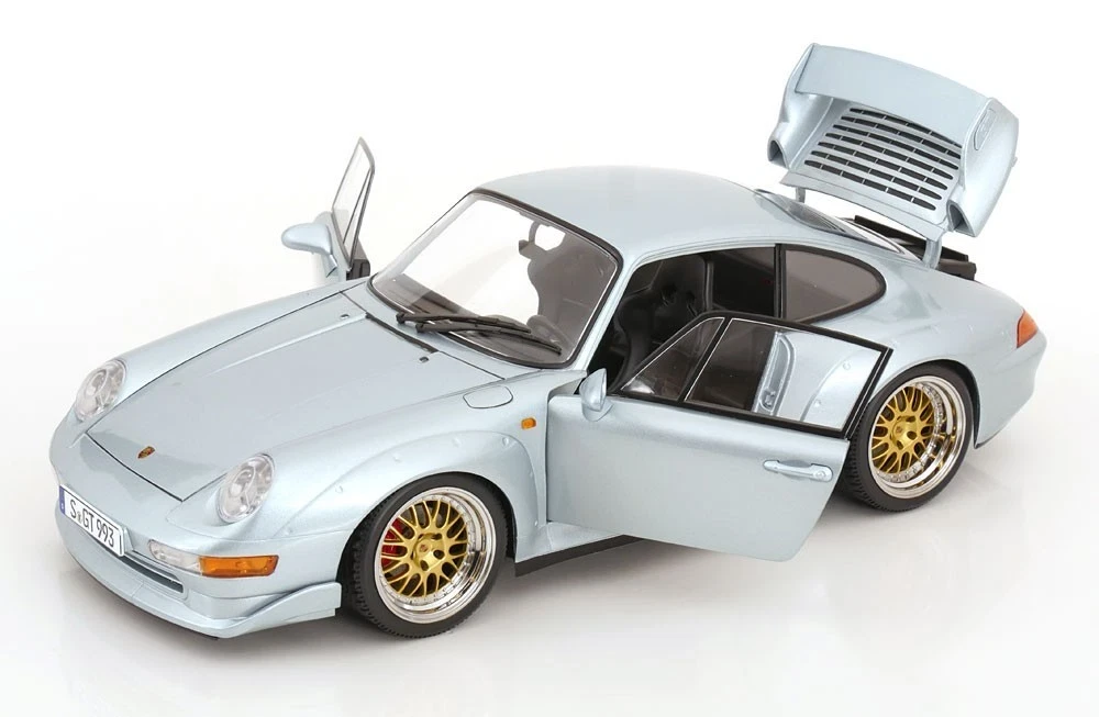 1/12 KK-Scale 1996 Porsche 911 (993) GT2 (Silver with BBS Wheels) Diecast Car Model