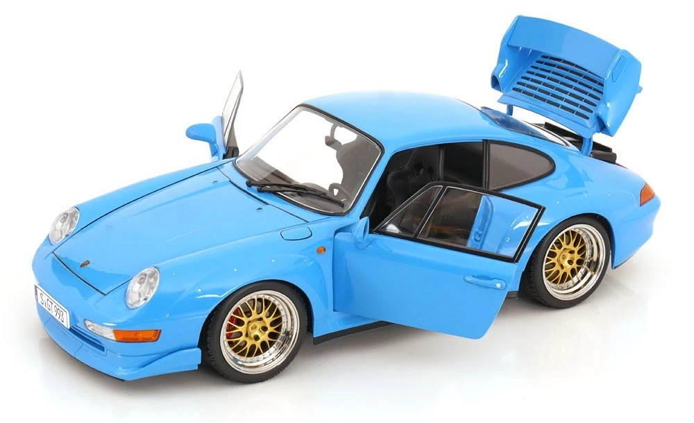 1/12 KK-Scale 1996 Porsche 911 (993) GT2 (Blue with BBS Wheels) Diecast Car Model