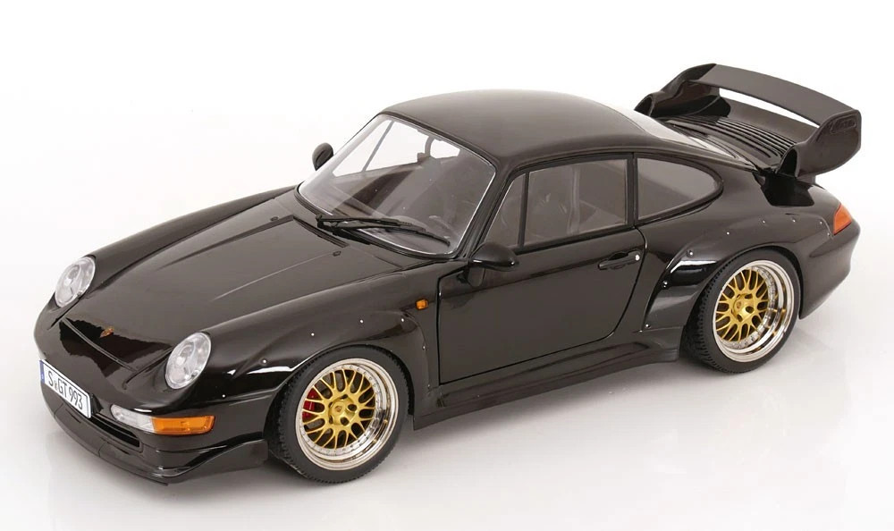 1/12 KK-Scale 1996 Porsche 911 (993) GT2 (Black with BBS Wheels) Diecast Car Model