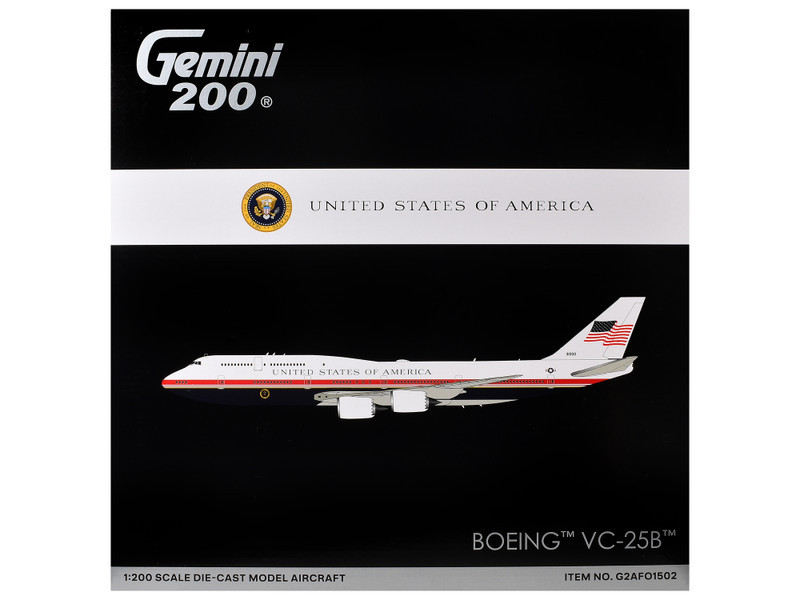 Boeing VC25B Transport Aircraft "Air Force One" (31000) United States Air Force "Gemini 200" Series 1/200 Diecast Model by GeminiJets