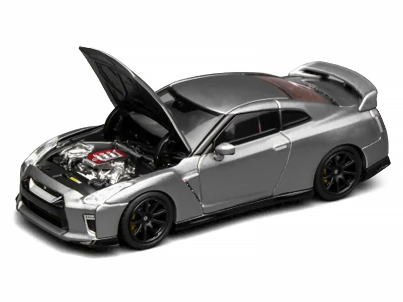 2020 Nissan GT-R (R35) Track Edition Engineered by NISMO RHD (Right Hand Drive) Dark Metal Gray Metallic "Senior 64" Series 1/64 Diecast Model Car by MotorHelix