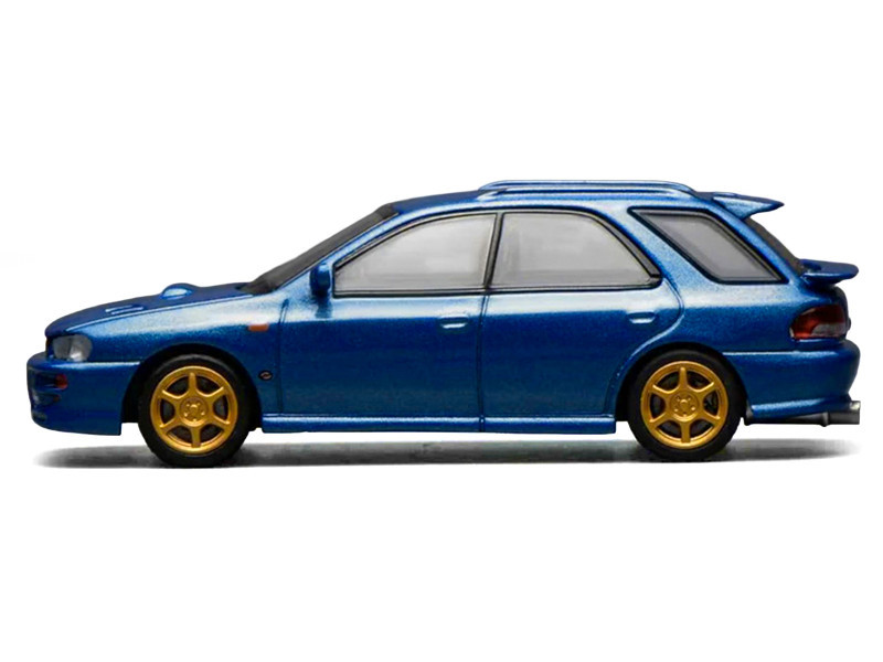 Subaru Impreza WRX STi Wagon Version VI RHD (Right Hand Drive) Blue Metallic 1/64 Diecast Model Car by MotorHelix