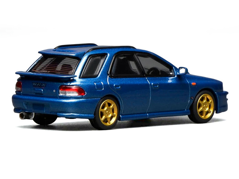 Subaru Impreza WRX STi Wagon Version VI RHD (Right Hand Drive) Blue Metallic 1/64 Diecast Model Car by MotorHelix