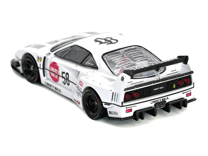 1/64 Inno Ferrari F40 LBWK #58 (White) Diecast Car Model