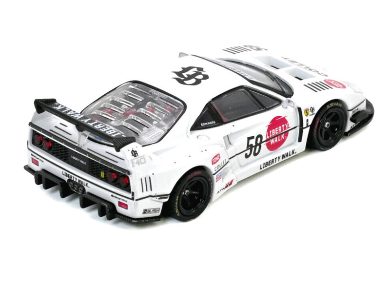 1/64 Inno Ferrari F40 LBWK #58 (White) Diecast Car Model